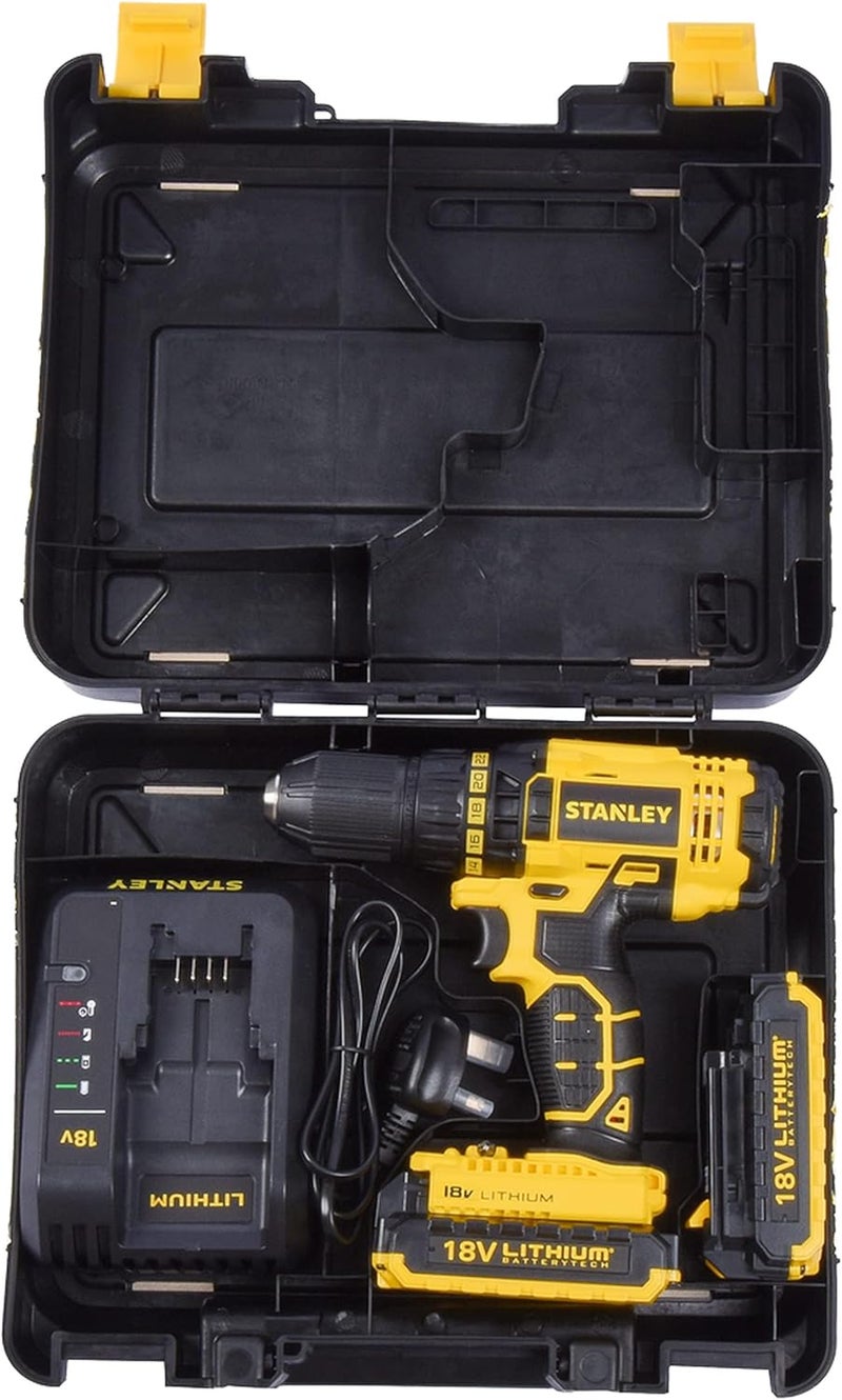 Stanley مجموعة مثقاب لاسلكي 18 فولت 1.5Ah من ليثيوم أيون مع حقيبة - Image 2